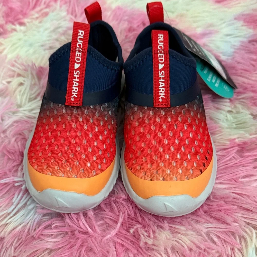 Rugged Shark Kids' navy blue and Orange Water Shoes